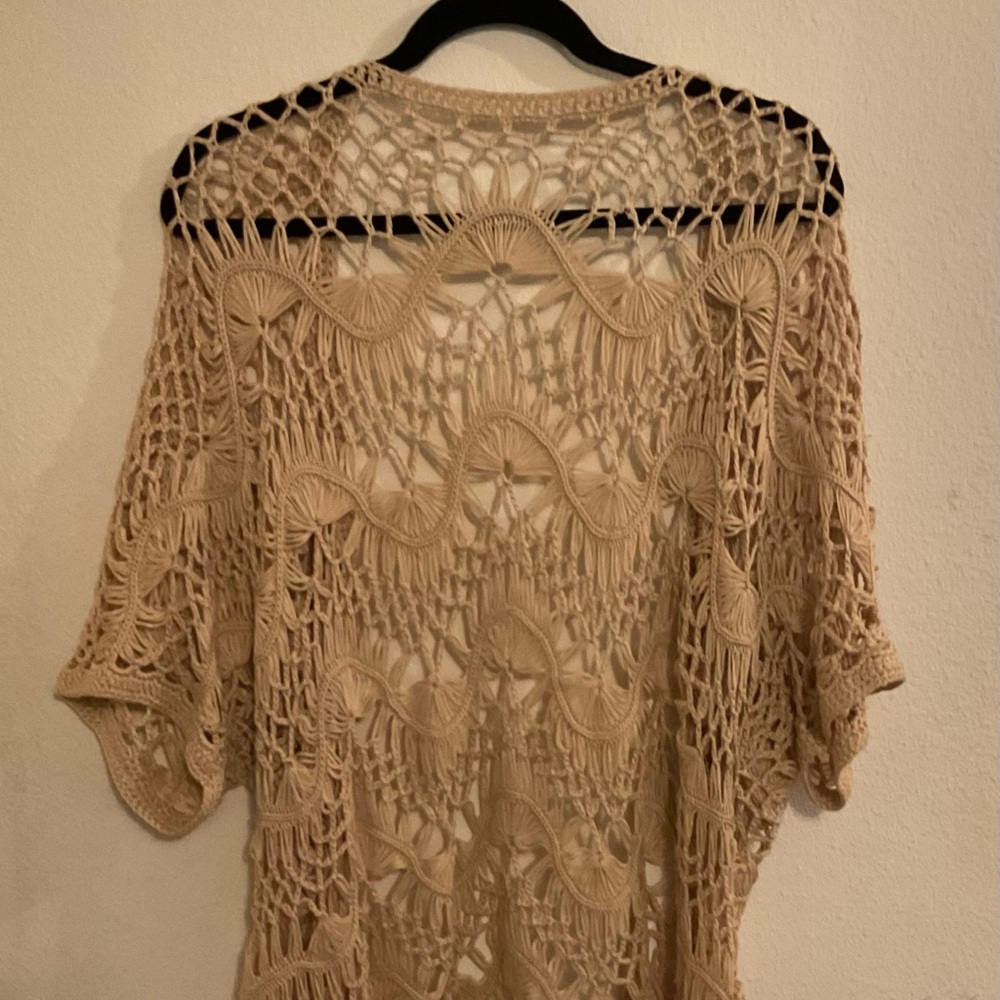 Crocheted Open Cardigan